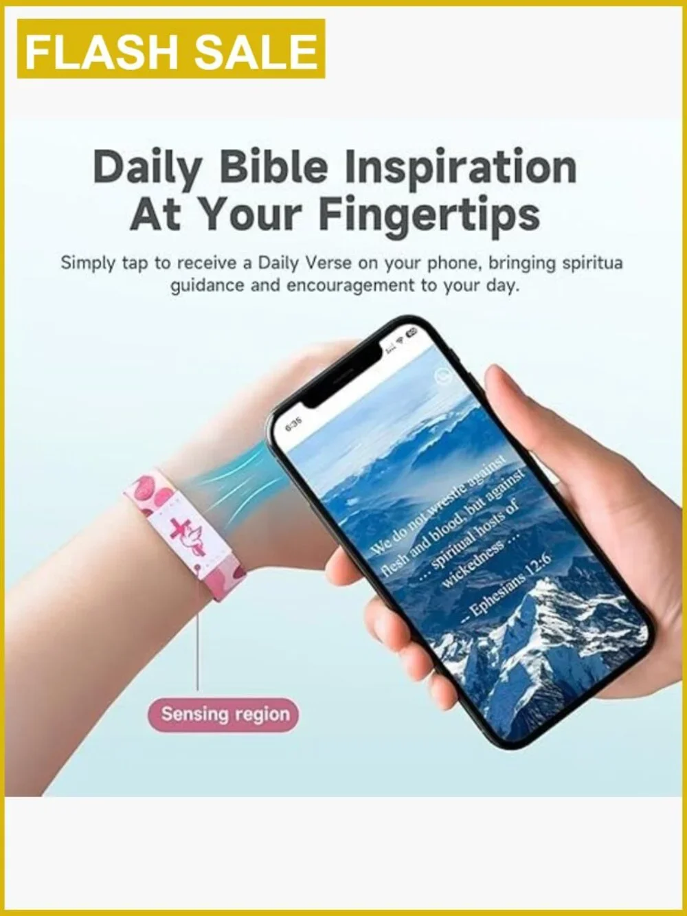 7 Pack Bible Verse Bracelets with NFC - Daily Inspirational Faith Jewelry